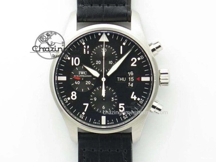 MIROTIME 0415 WaterResistant Da Vinci IW356601 SS MKF 1:1 Best Edition White Dial On Black Leather Strap A 7232